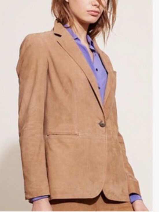 Lauren Ralph Lauren Jackets & Blazers - Lauren Ralph Lauren Notch Lapel Suede Hunter Tan Blazer Jacket $798